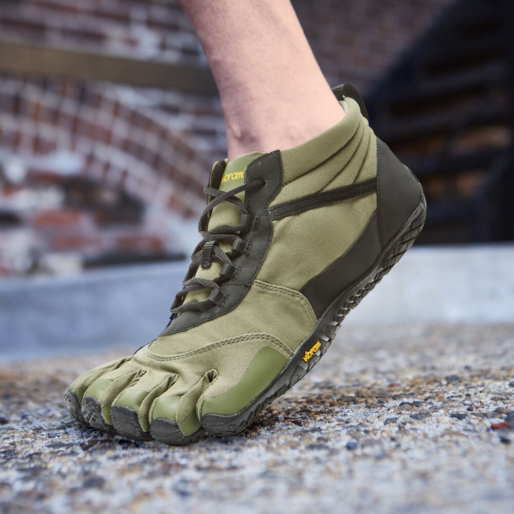 Vibram Five Fingers Mens Barefoot Shoes - Olive - V-Trek Insulated - 54182-PIJZ